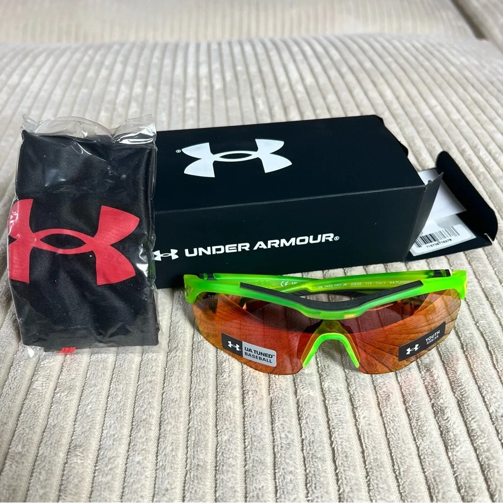 Under Armour tuned lime surg baseball youth sunglasses
